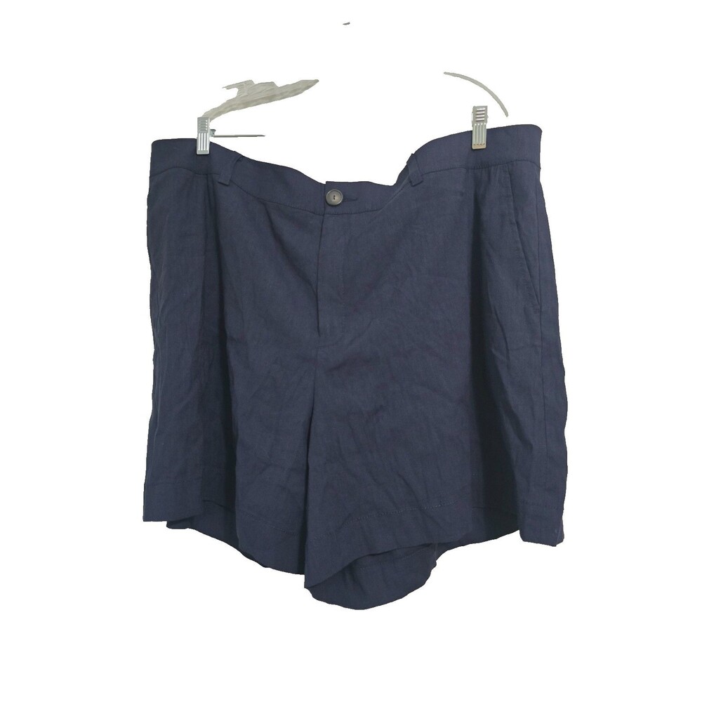 Vince Size 20 Womens Linen Blend Smart Casual Chino Shorts Blue NWT